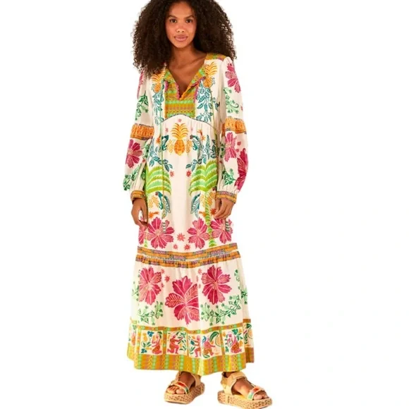 chinese dress ladies Farm Rio Women's Aura Cream Maxi Dress main image 1